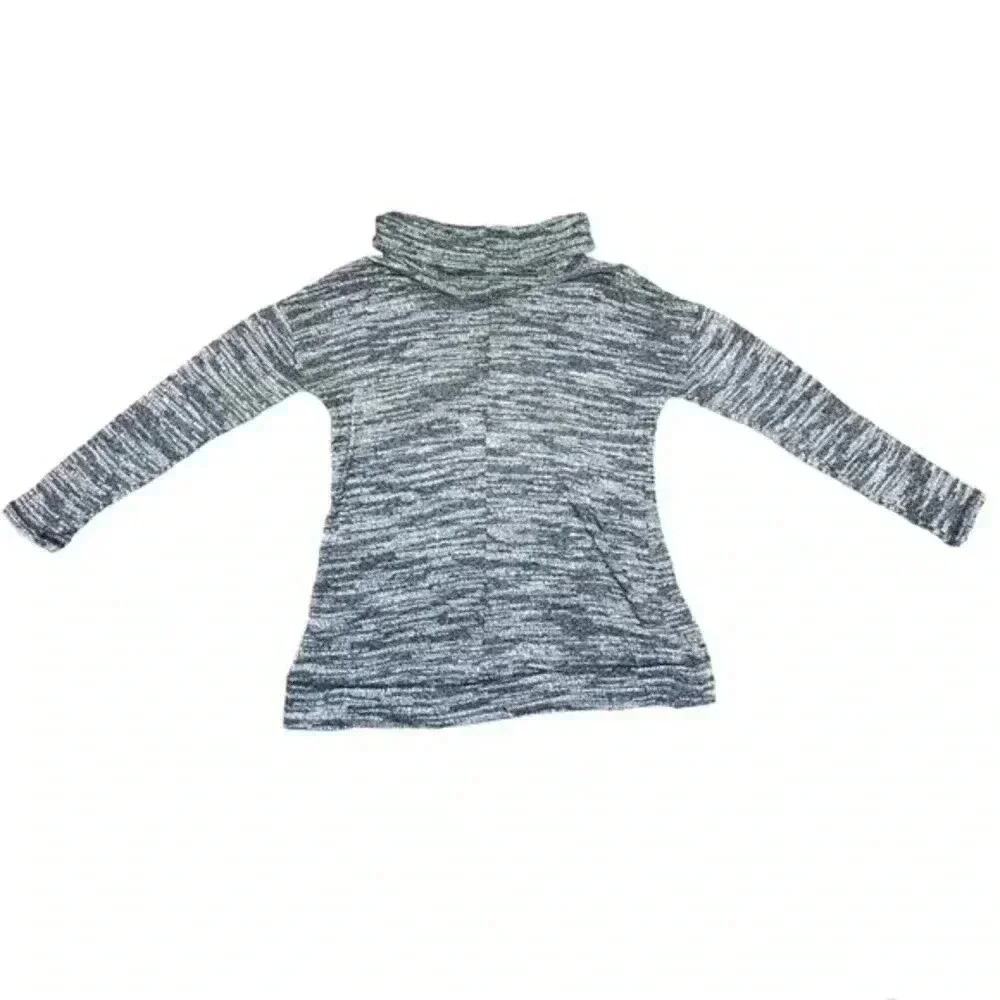 Aerie Blue and White Cowl Neck Marled Soft Pullover Sweater Women’s L - Picture 2 of 6